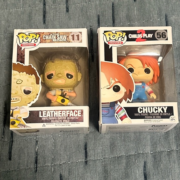 Funko Pop Leatherface and Chucky Figures - Picture 1 of 11